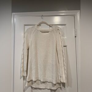 Altar’d state white sweater with braided sleeves